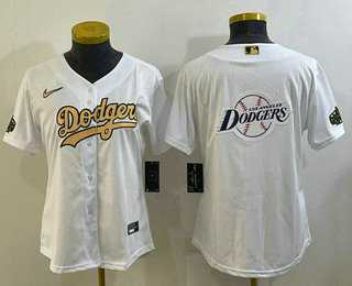 Women%27s Los Angeles Dodgers Big Logo White 2022 All Star Stitched Cool Base Nike Jersey